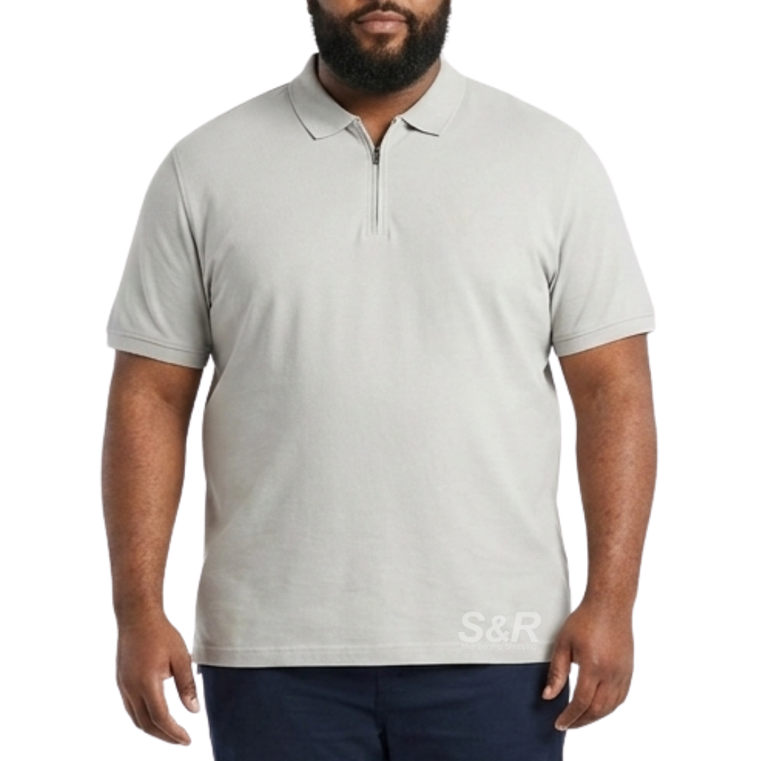 Cotton Tree Mens Half Zip Polo Grey